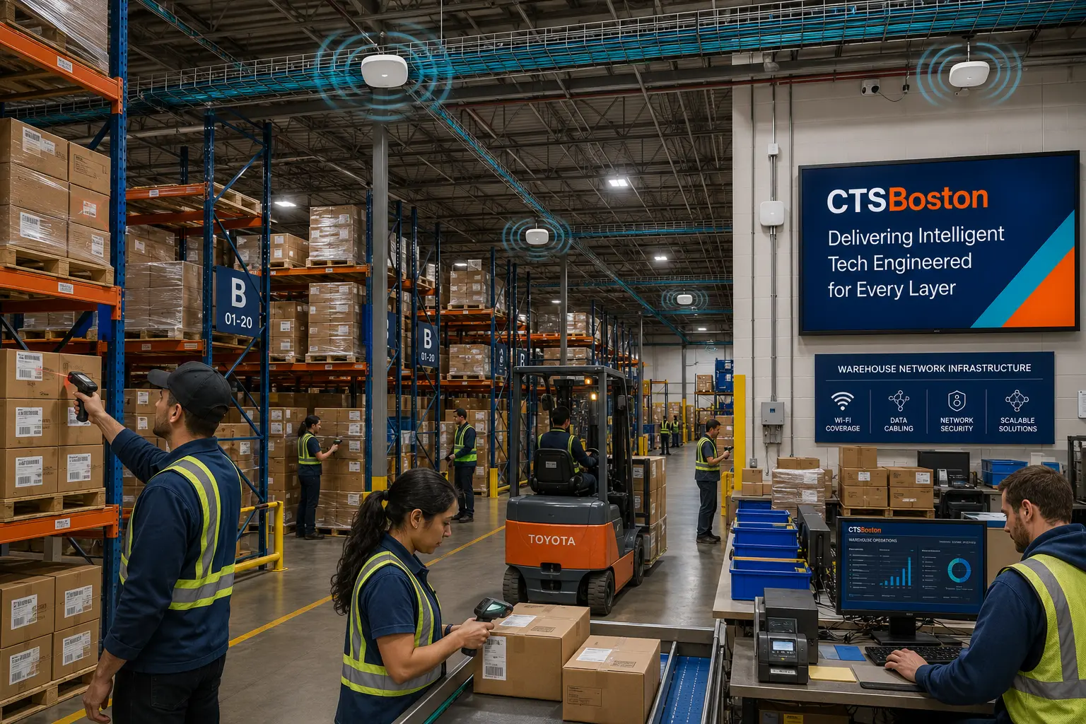 warehouse network cabling