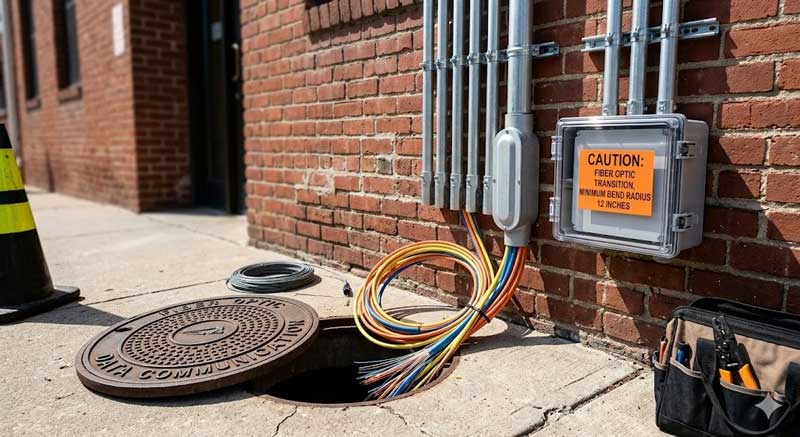 underground fiber optic installation