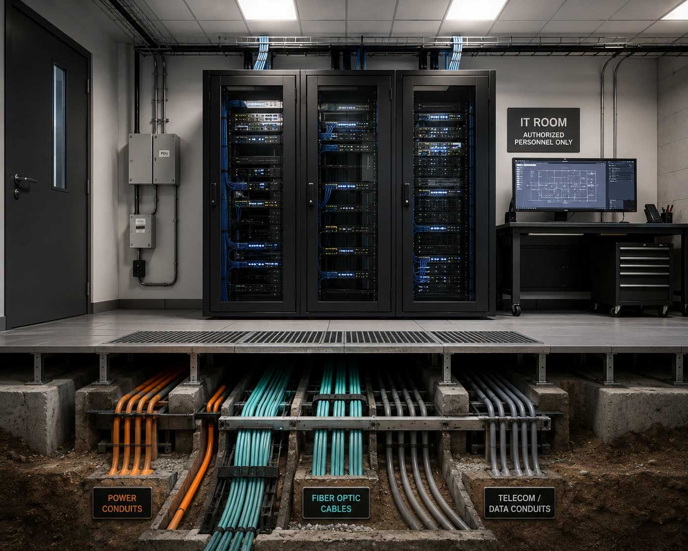underground fiber optic installation