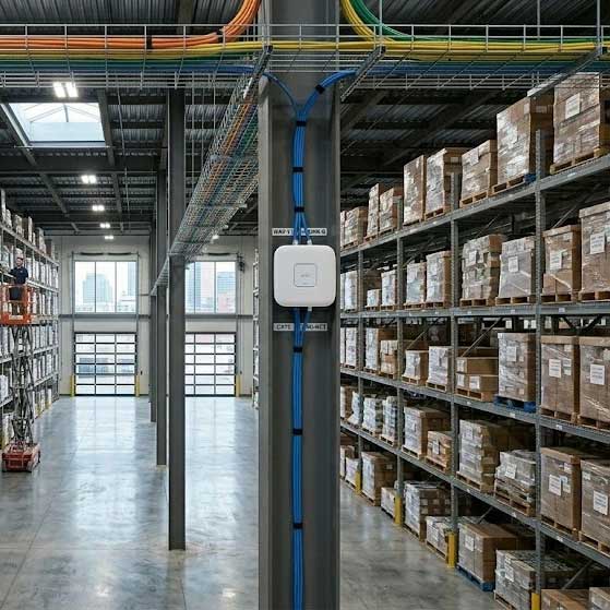 warehouse network cabling